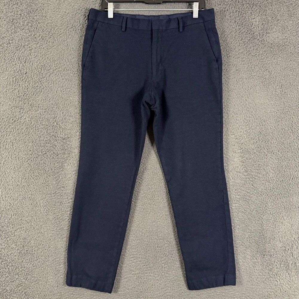 J Crew Dress Pants Mens 33x30 Blue Ludlow Slim Fit Abraham Moon Wool Blend
